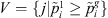 $ V=\left\{j\right|{\mathop{p}\limits^\tilde}_i^1\ge {\mathop{p}\limits^\tilde}_i^g\}$